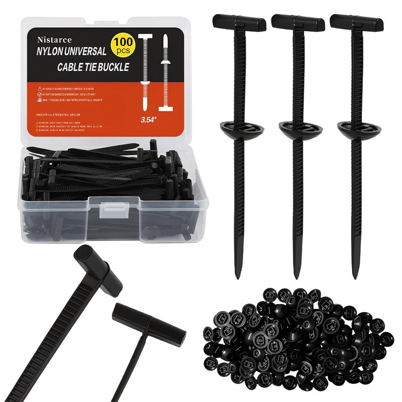 Nistarce Upgrade Nylon Universal Cable Tie Buckle with Clear Storage Box – Cable Tie Buckle Zip Tie Clips for Car Fender, Engine Cover, Mudguard Fastener, Automotive Replacement Screw Fixing, 100PCS - Image 1